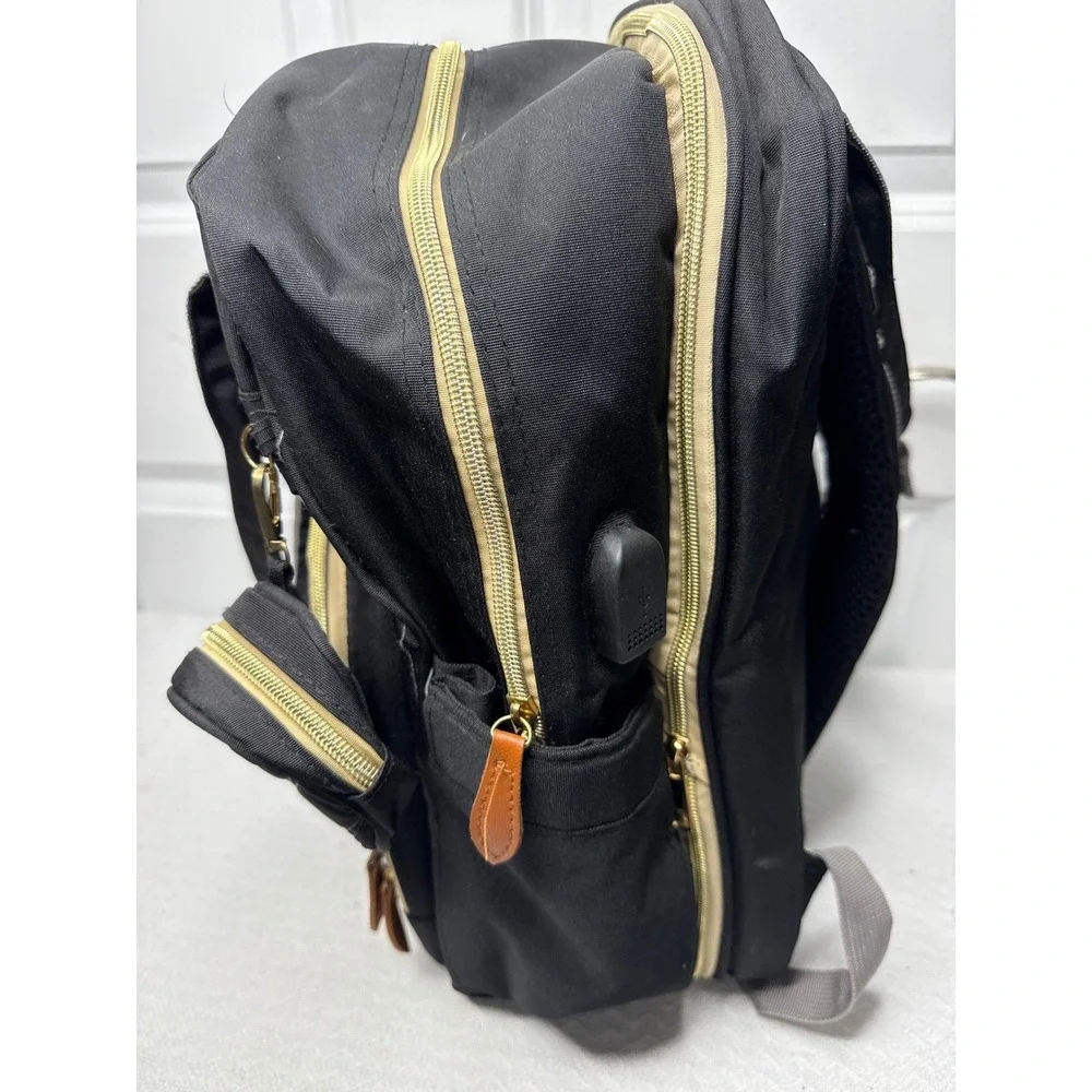 Sunshine Diaper Bag Backpack Black Quilted Large Baby‎ Travel